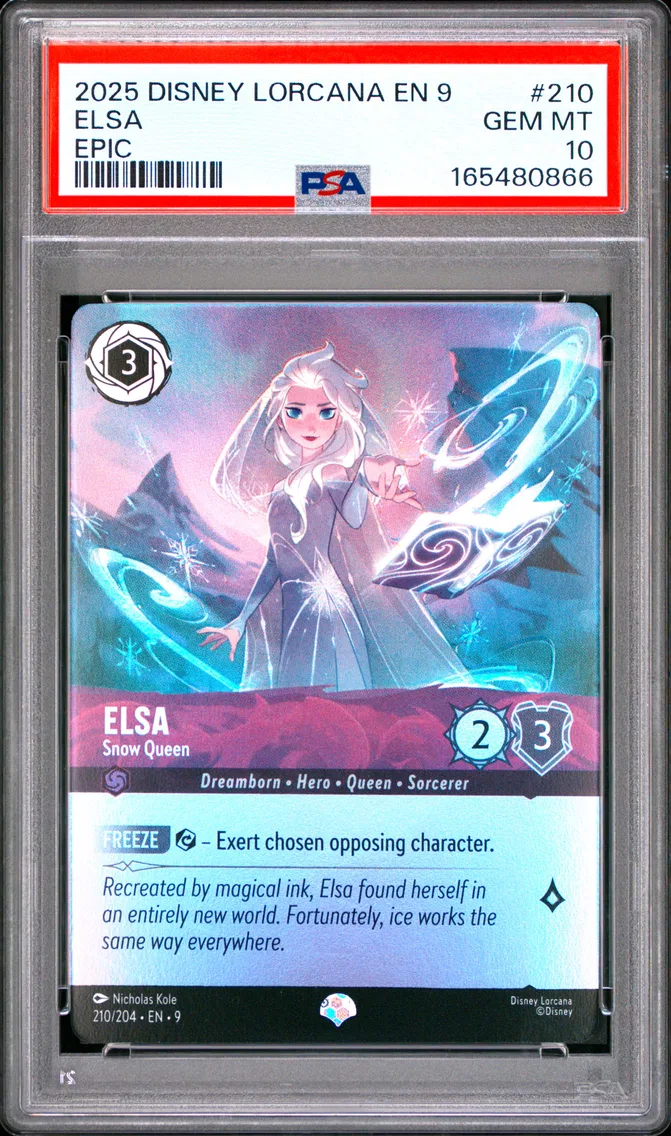 2025 #210 Elsa - Snow Queen PSA 10 Disney Lorcana EN 9-Fabled