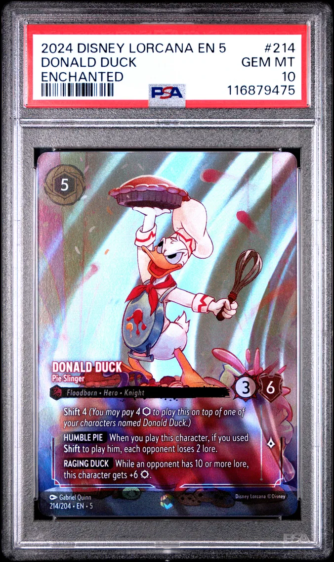 2024 #214 Donald Duck - Pie Slinger PSA 10 Disney Lorcana EN 5-Shimmering Skies
