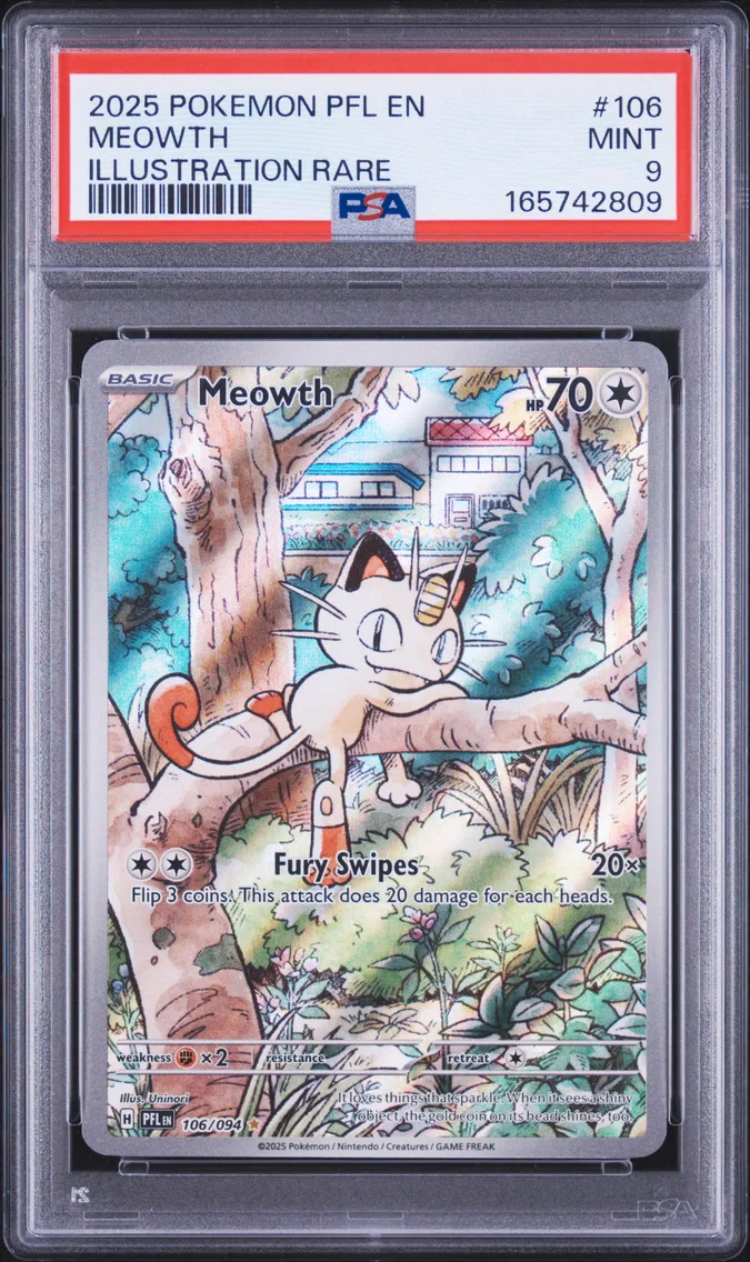 2025 #106 Meowth PSA 9 Pfl EN-Phantasmal Flames