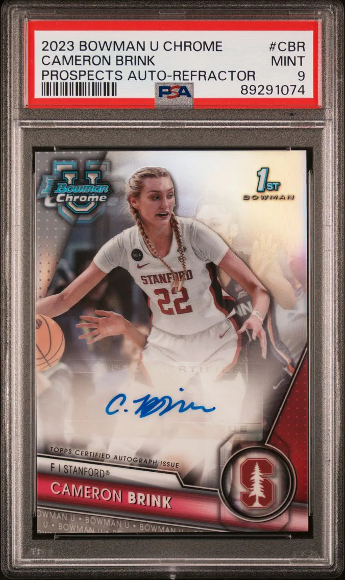 2023 #CBR Cameron Brink PSA 9 Bowman University Chrome Bowman Chrome Prospects Autographs