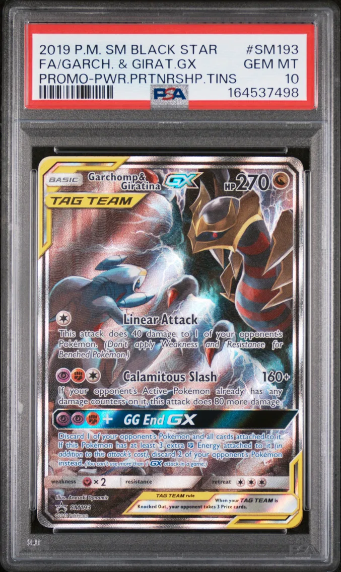 2019 #SM193 Full Art/Garchomp & Giratina GX PSA 10 SM Black Star Promo