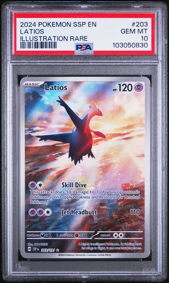 2024 #203 Latios PSA 10 Ssp EN-Surging Sparks Pokemon