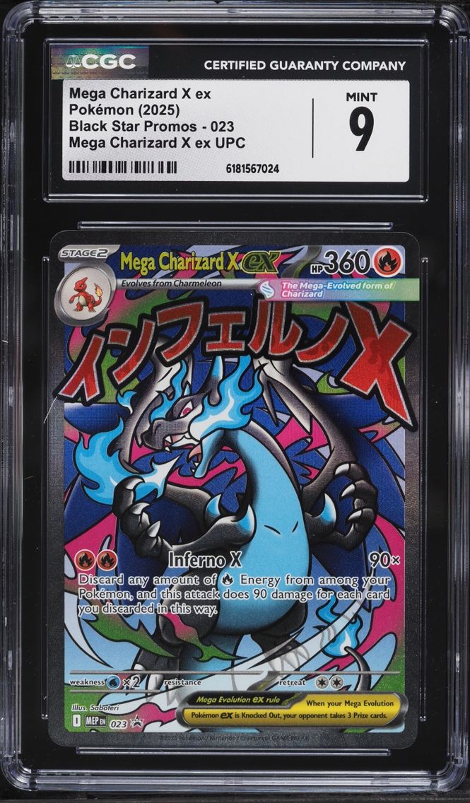 2025 #23 Mega Charizard X ex CGC 9 Pokemon Mega Evolution Promo Ultra Premium Full Art