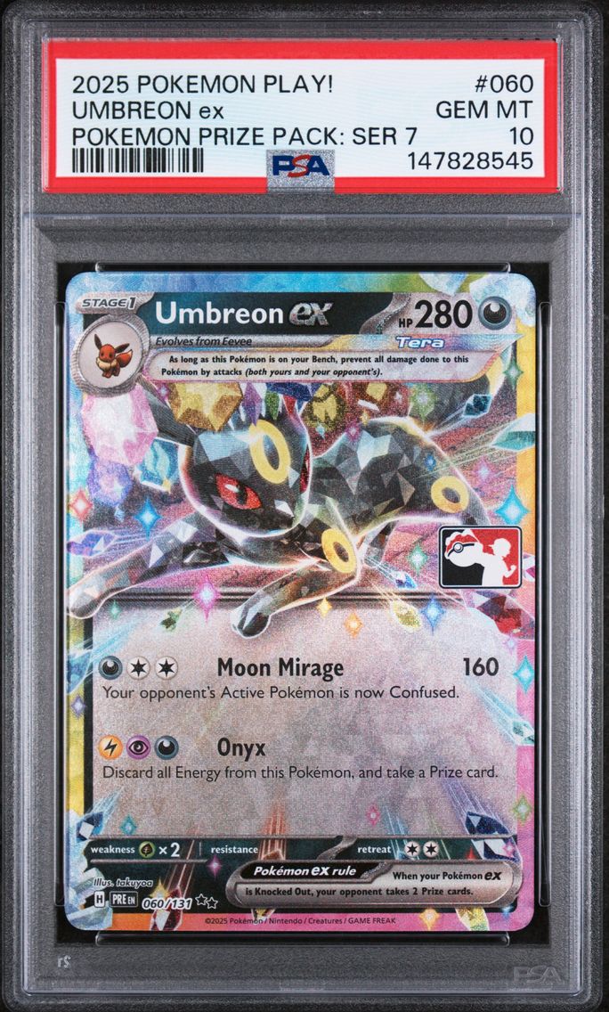 2025 #060 Umbreon EX PSA 10 Play! Pokemon Prize Pack: Series 7