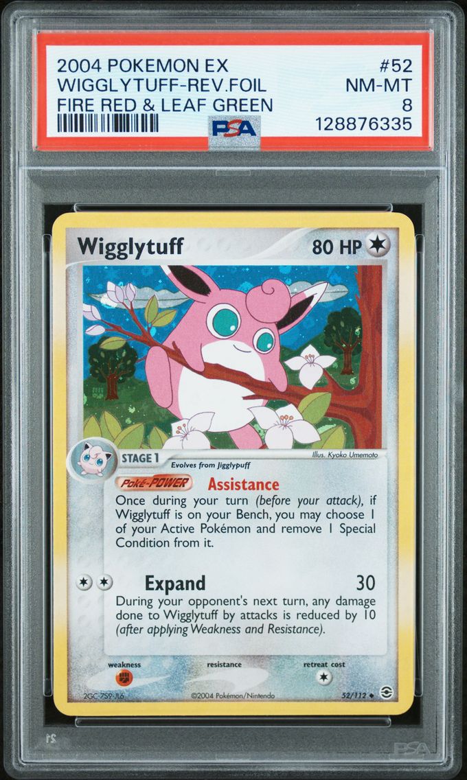 2004 #52 Wigglytuff-Reverse Foil PSA 8 EX Fire Red & Leaf Green Pokemon