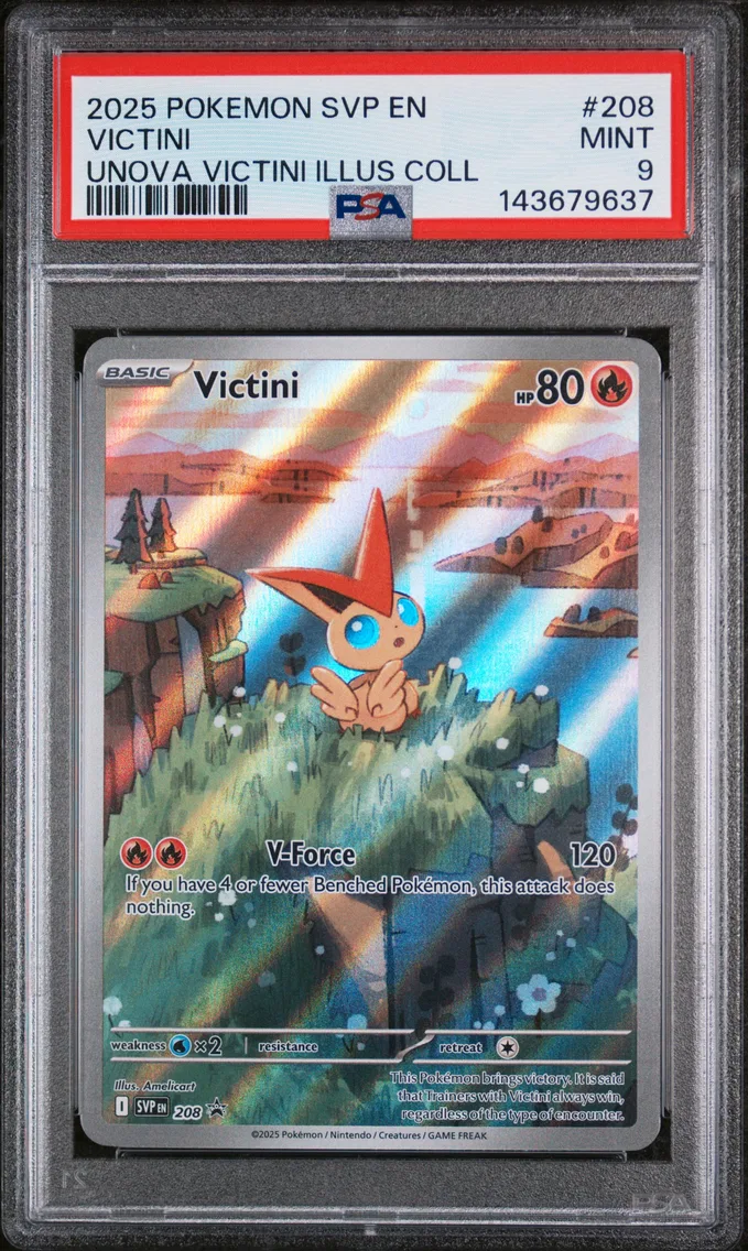 2025 Pokemon Svp EN-SV Black Star Promo Victini Svp EN-SV Black Star Promo #208 PSA 9