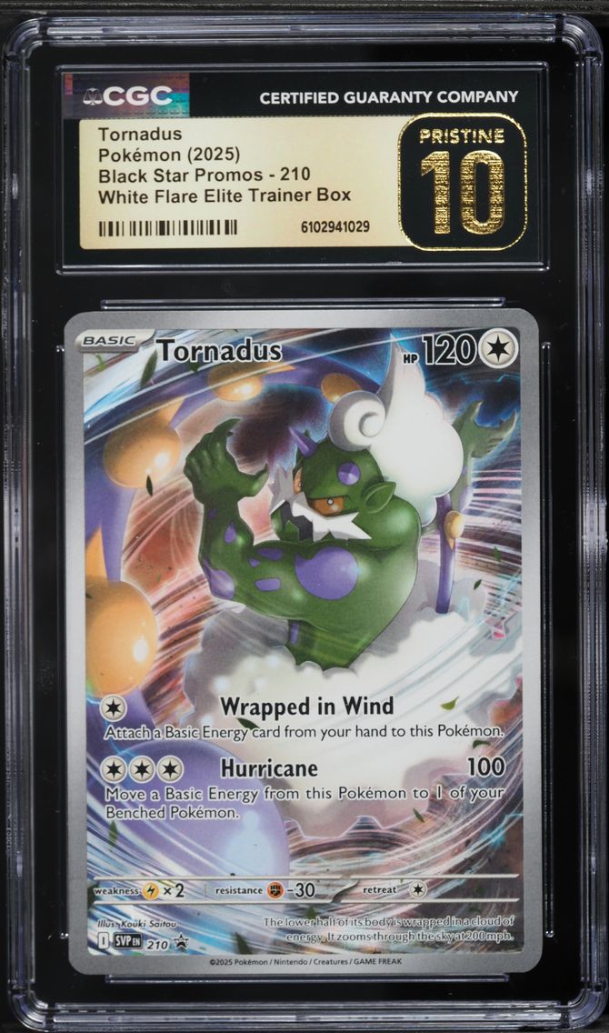 2025 #210 Tornadus CGC 10 Pristine Svp EN-SV Black Star Promo Pokemon