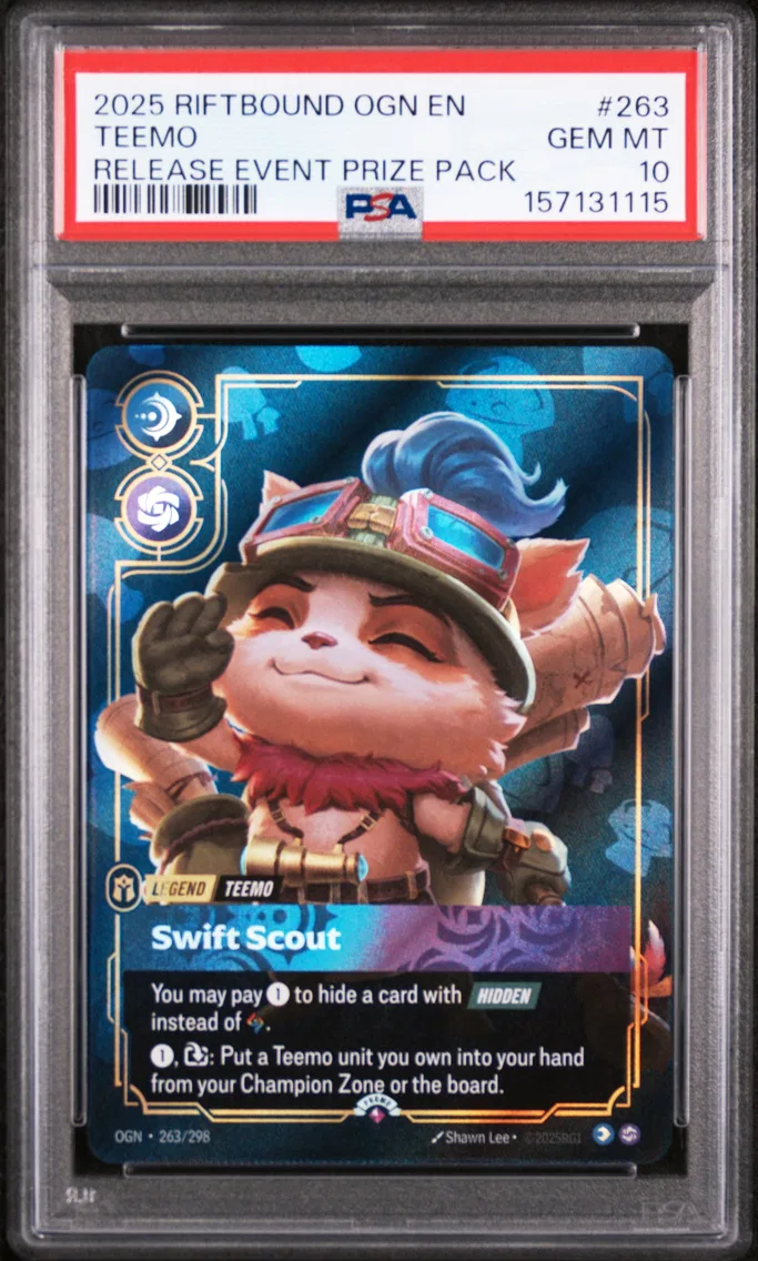 2025 #263 Teemo - Swift Scout PSA 10 Riftbound: League of Legends Ogn-Origins