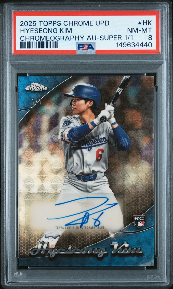 2025 #HK Hyeseong Kim PSA 8 Topps Chrome Update Chromeography Autographs