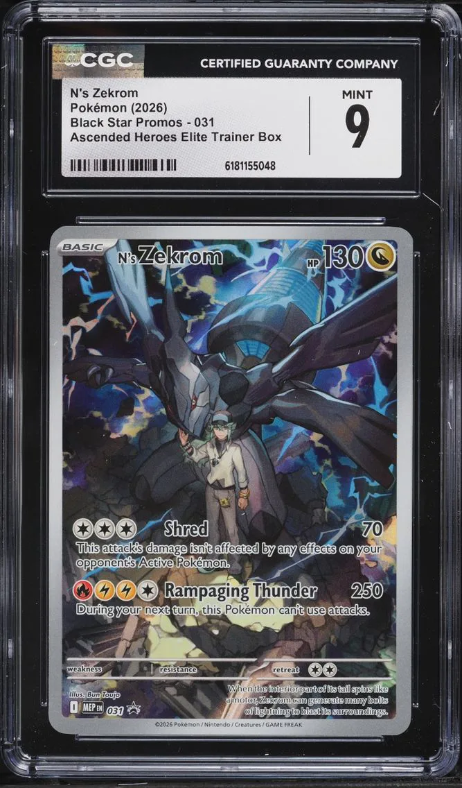 2026 Black Star Promos - Mega Evolution MEP EN - English Pokemon Mega Evolution Promo Ascended Heroes ETB Full Art N's Zekrom #031 CGC 9