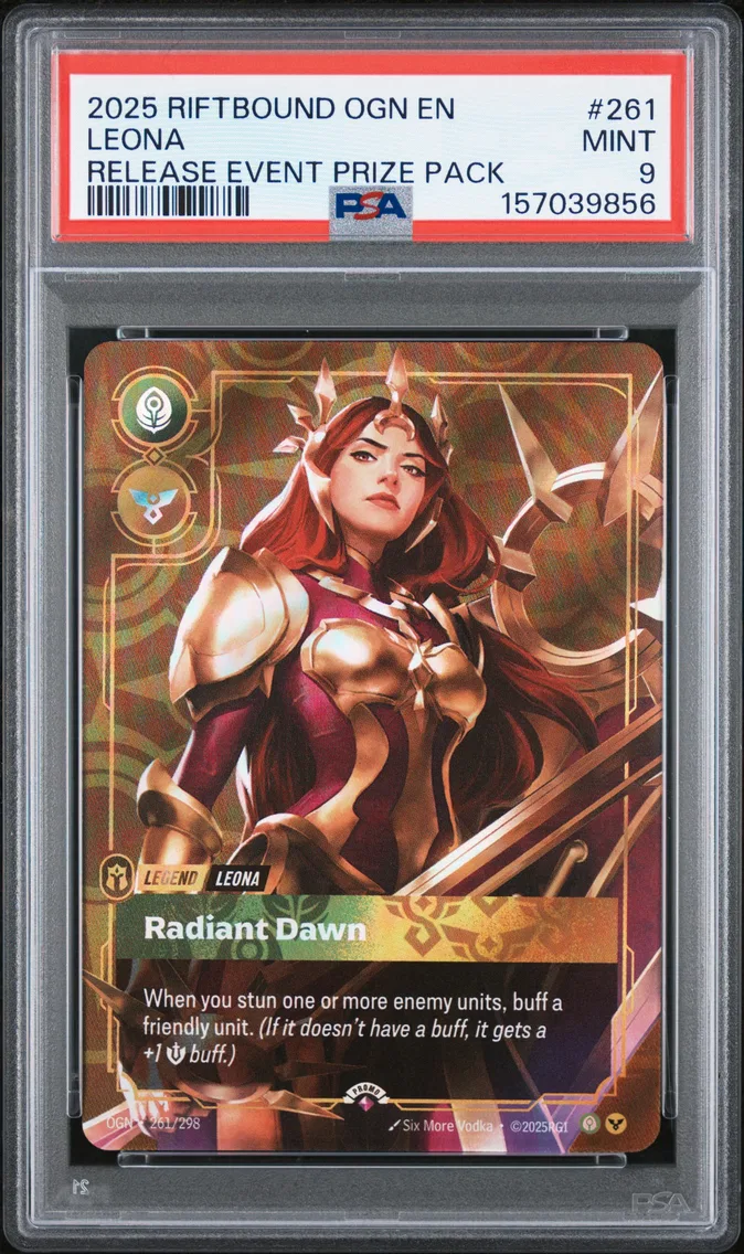 2025 #261 Leona - Radiant Dawn PSA 9 Riftbound: League of Legends Ogn-Origins
