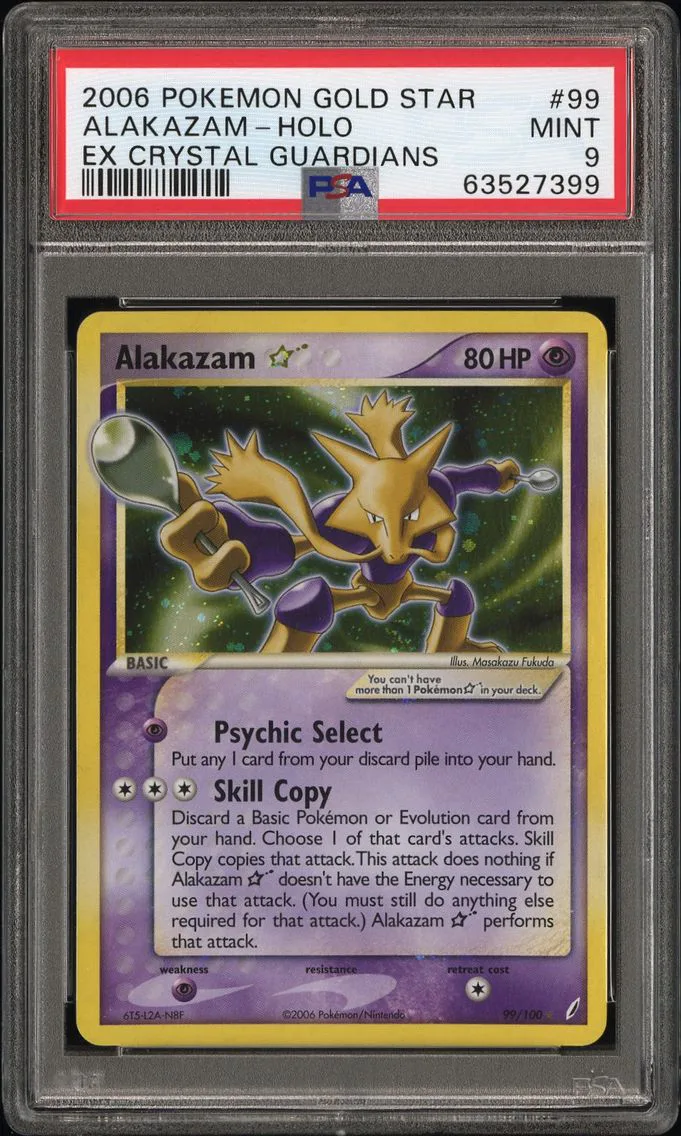 2006 #99 Alakazam-Holo PSA 9 EX Crystal Guardians Pokemon