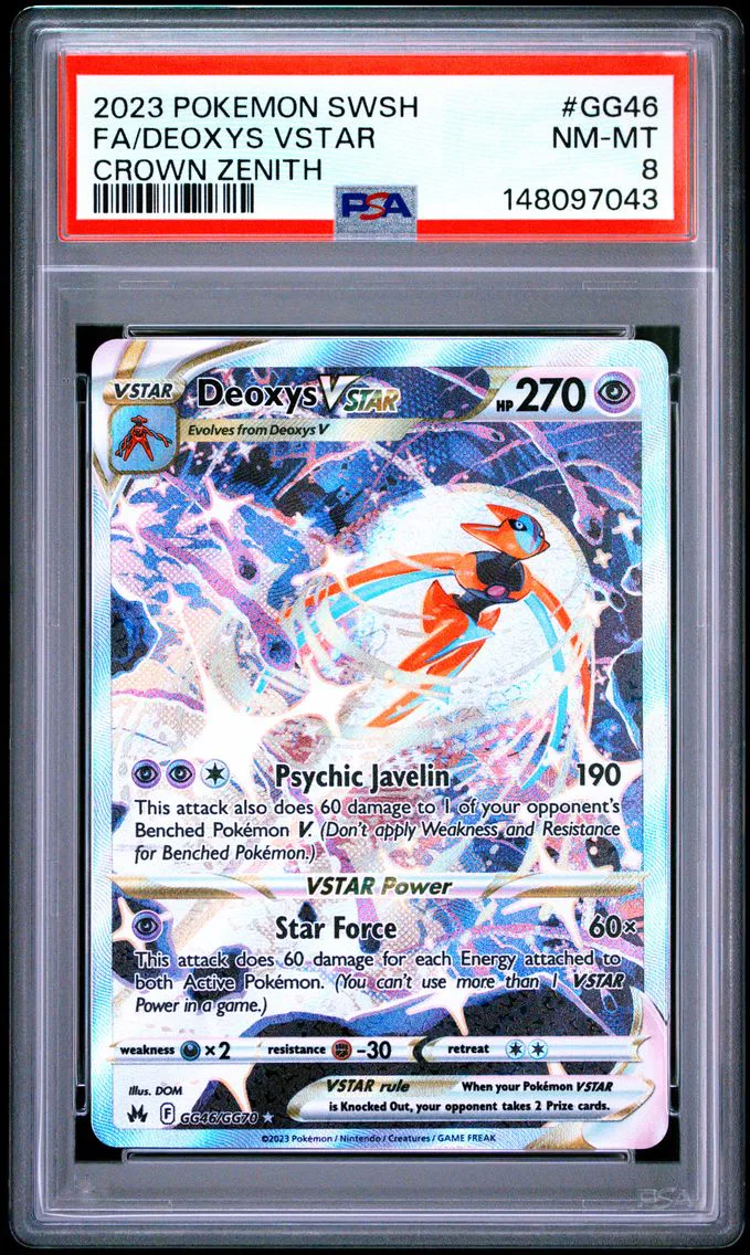 2023 #GG46 Full Art/Deoxys Vstar PSA 8 Sword and Shield Crown Zenith