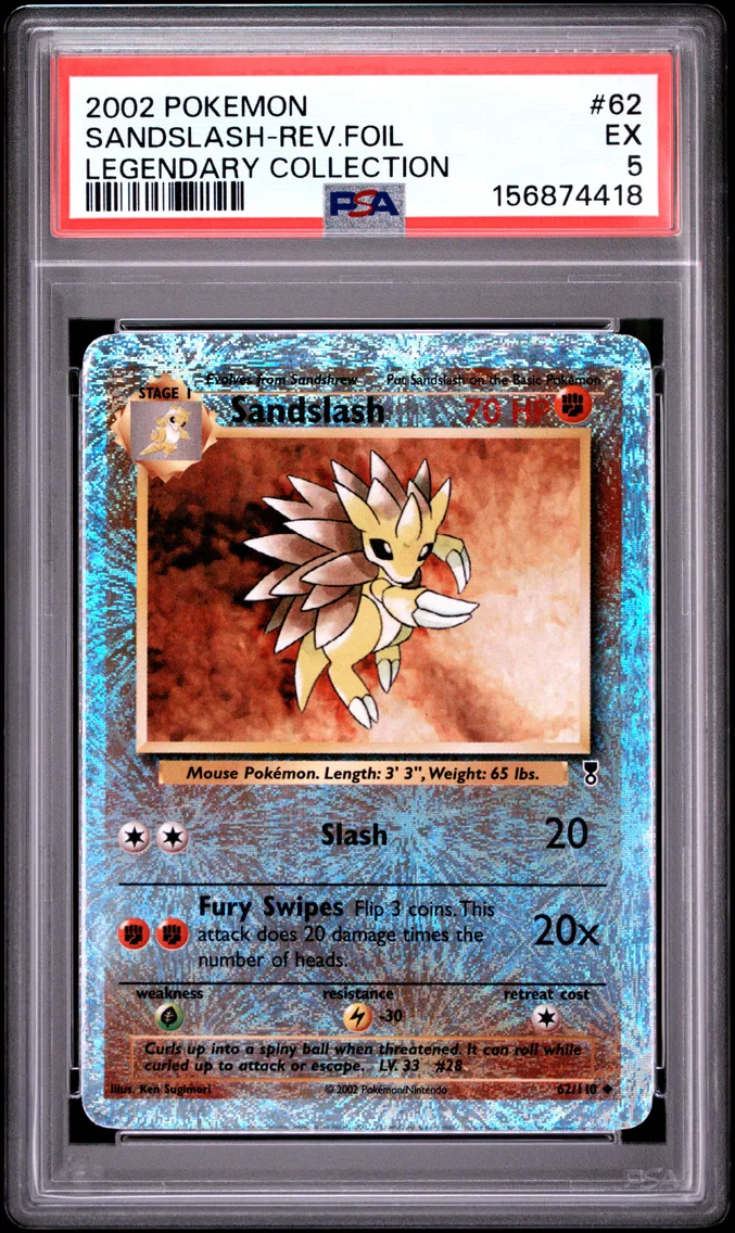 2002 #62 SANDSLASH-REV.FOIL PSA 5 Legendary Collection