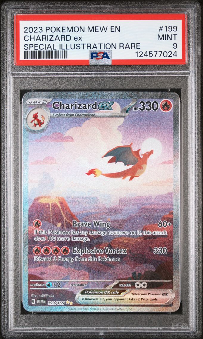2023 #199 Charizard EX PSA 9 Mew