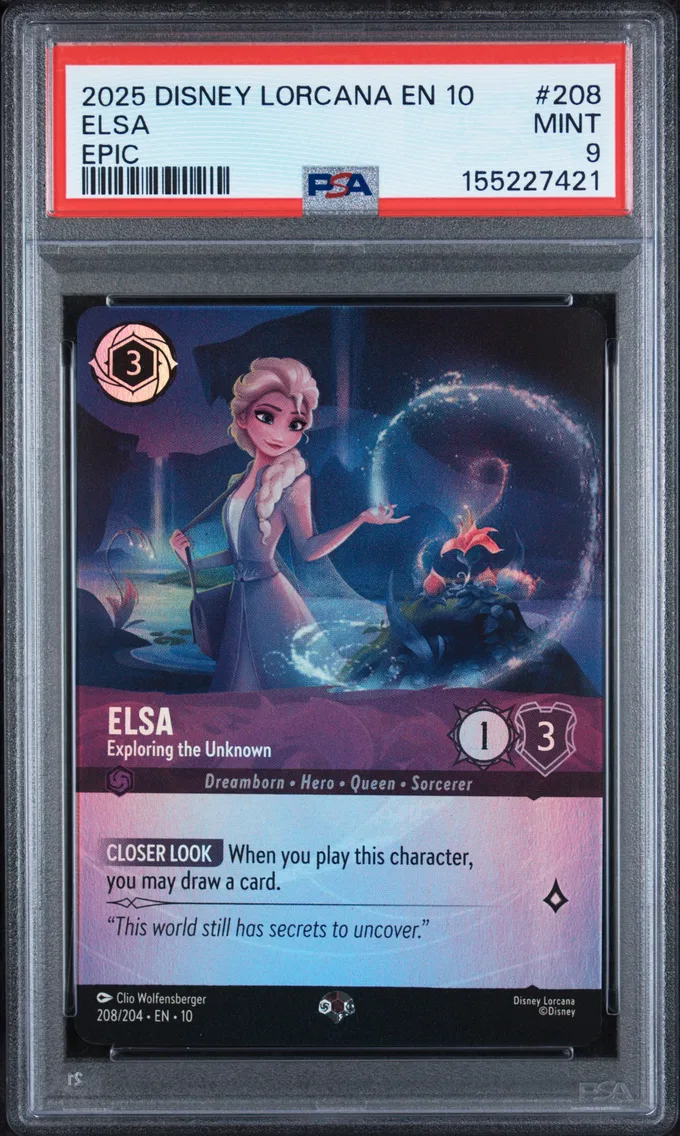 2025 #208 Elsa - Exploring the Unknown PSA 9 Disney Lorcana EN 10-Whispers in the Well