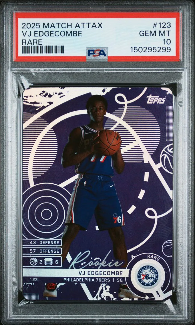 2025 #123 VJ Edgecombe PSA 10 Topps Match Attax