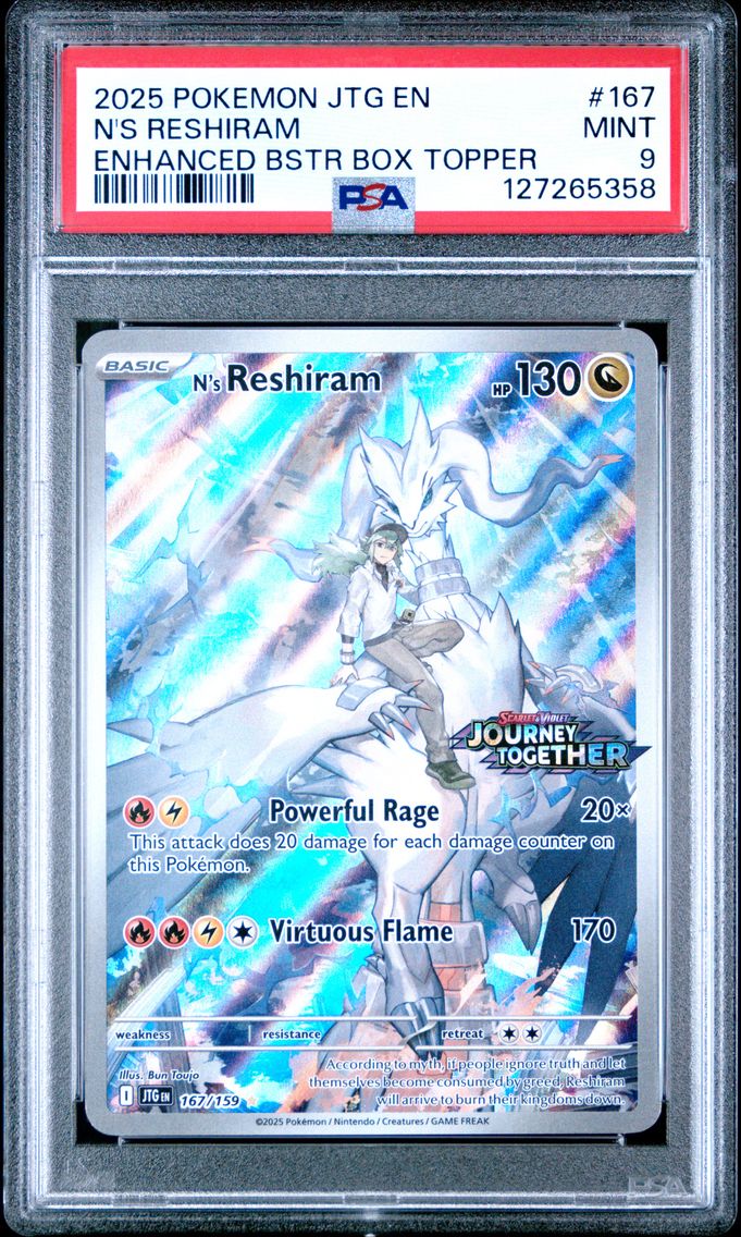 2025 #167 N's Reshiram PSA 9 Jtg EN-Journey Together