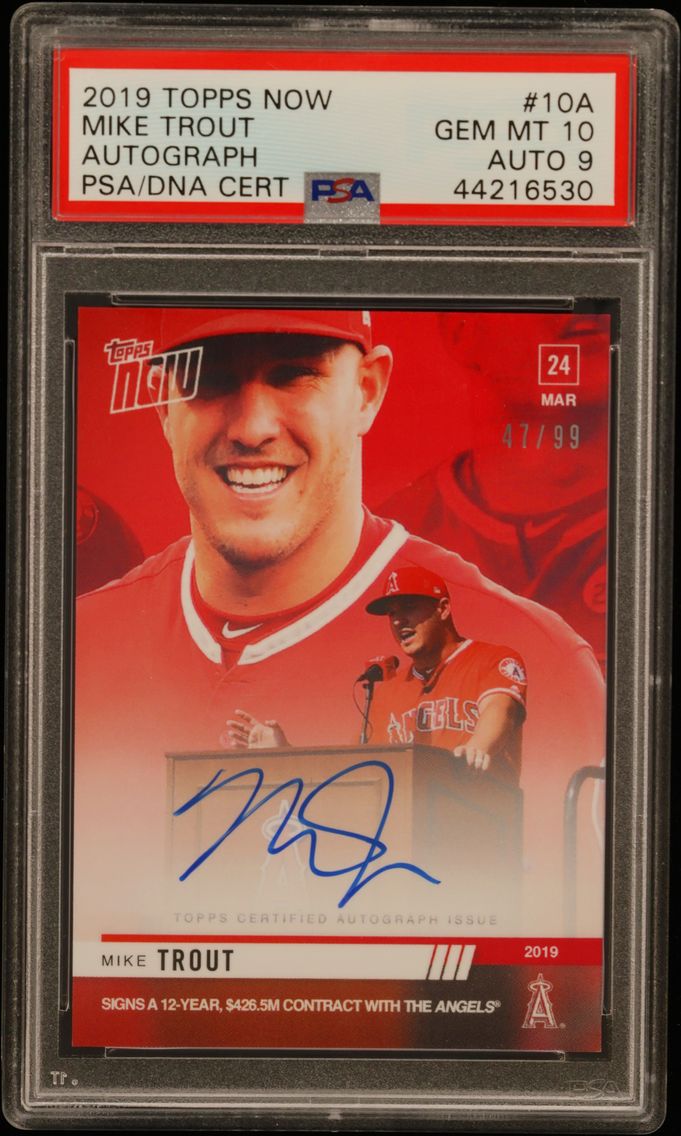 2019 #10A Mike Trout PSA 10 Topp