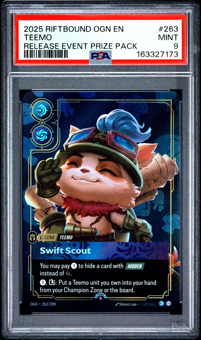 2025 #263 Teemo - Swift Scout PSA 9 Riftbound: League of Legends Ogn-Origins