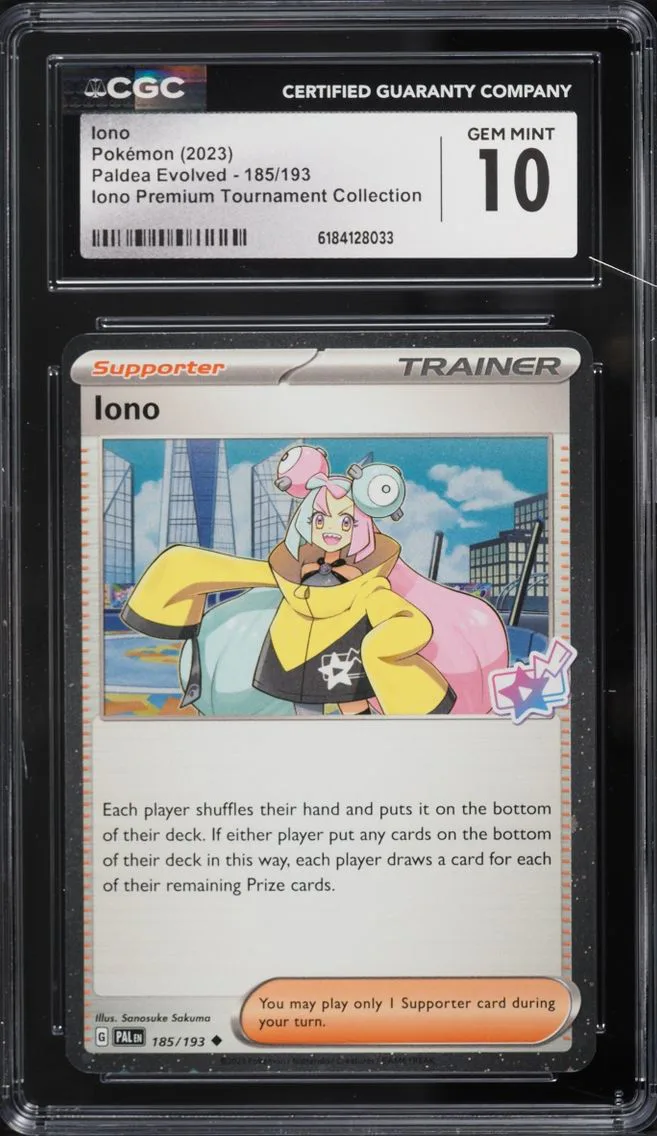 2023 Paldea Evolved - PAL EN - English Iono Pokemon Scarlet & Violet Paldea Evolved Premium Tournament #185/193 CGC 10