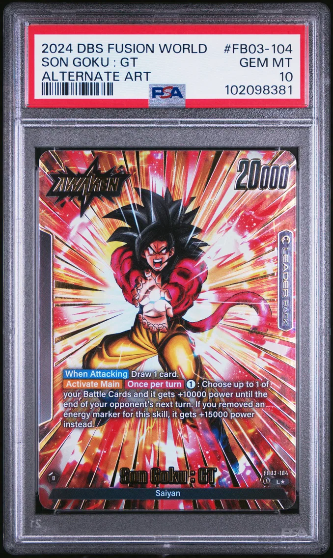 2024 #FB03-104 Son Goku : GT PSA 10 Dragon Ball Super Card Game Fusion World Raging Roar