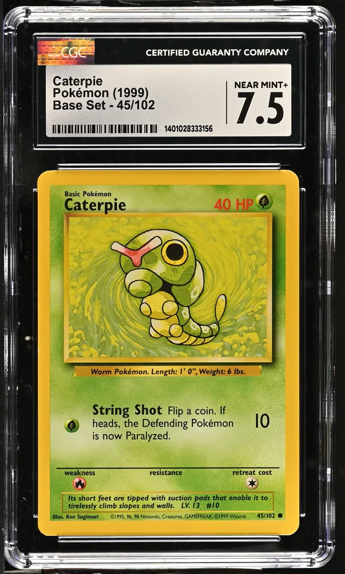 1999 #45 Caterpie CGC 7.5 Base Set - Unlimited - English