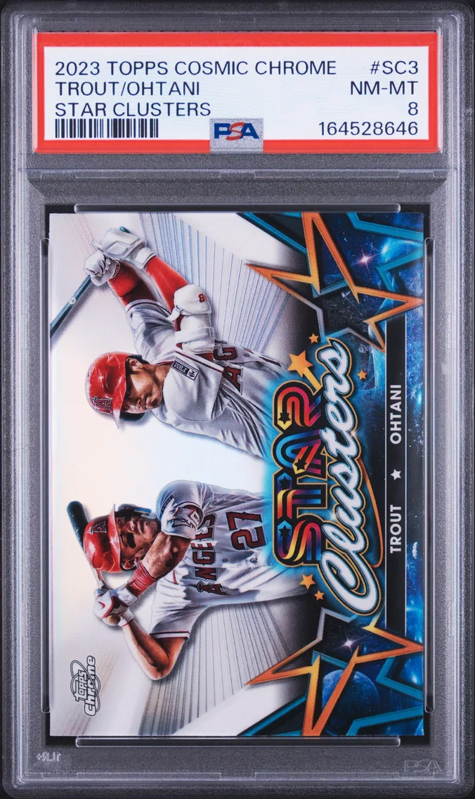 2023 #SC3 Mike Trout/Shohei Ohtani PSA 8 Topps Cosmic Chrome Star Clusters