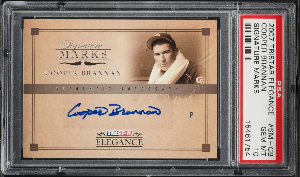 2007 #SM-CB Cooper Brannan PSA 10 Tristar Elegance Signature Marks Baseball