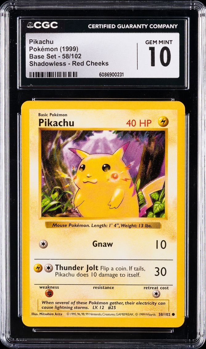 1999 #58 Pikachu CGC 10 Game Pokemon