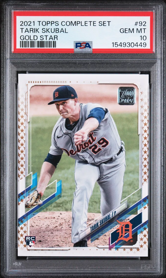 2021 #92 Tarik Skubal Gold Star PSA 10 Topps Complete Set