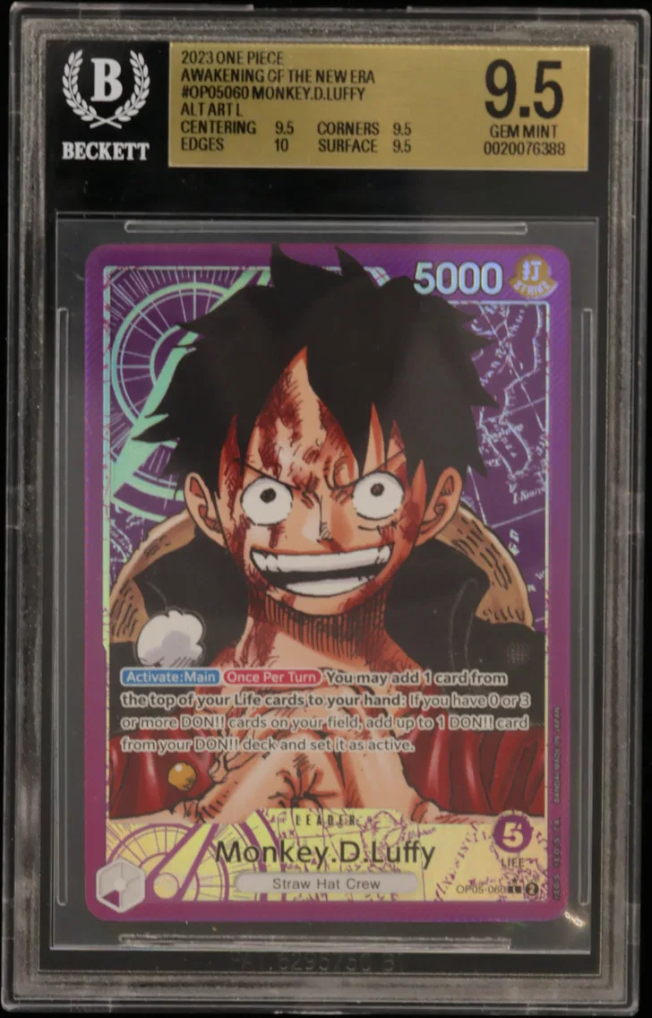 2023 #OP05060 Monkey.D.Luffy ALT ART L BGS 9.5 One Piece Card Game Awakening of the New Era