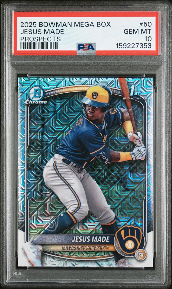 2025 #50 Jesus Made PSA 10 Bowman Mega Box Chrome Prospects
