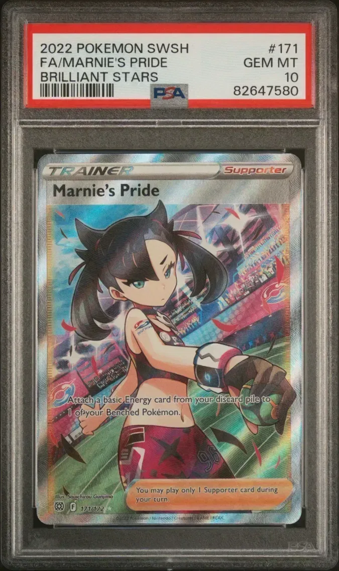 2022 Pokemon Sword & Shield Brilliant Stars Full Art/Marnie's Pride Sword & Shield Brilliant Stars #171 PSA 10