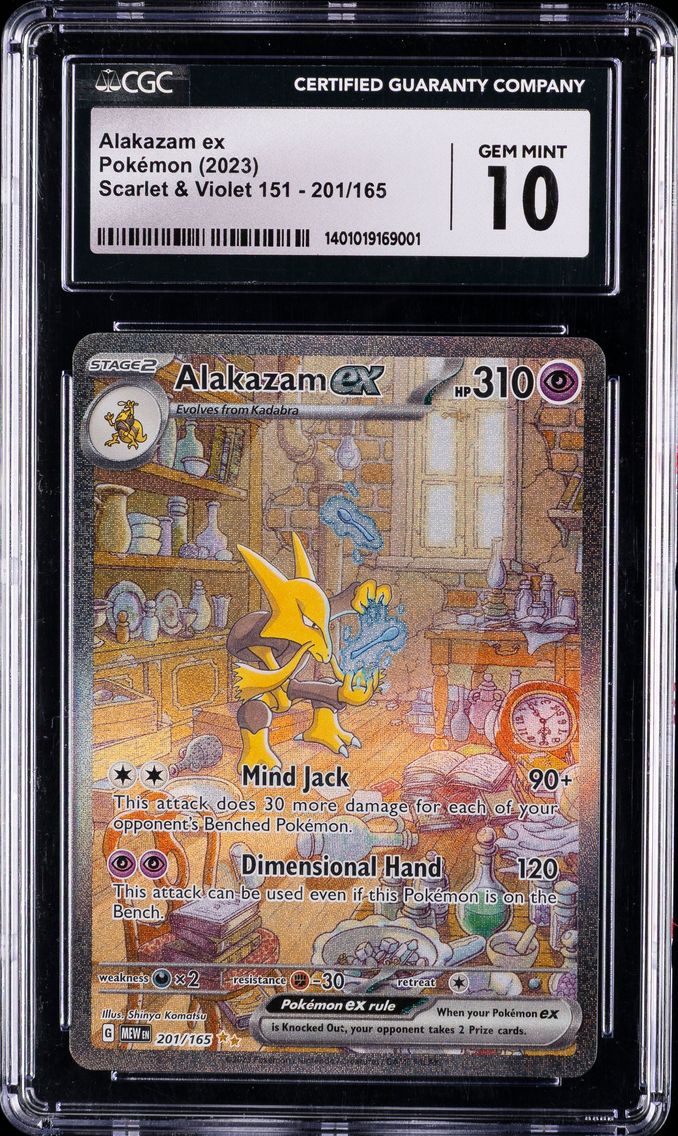 2023 #201 Alakazam EX CGC 10 Mew EN-151 Pokemon