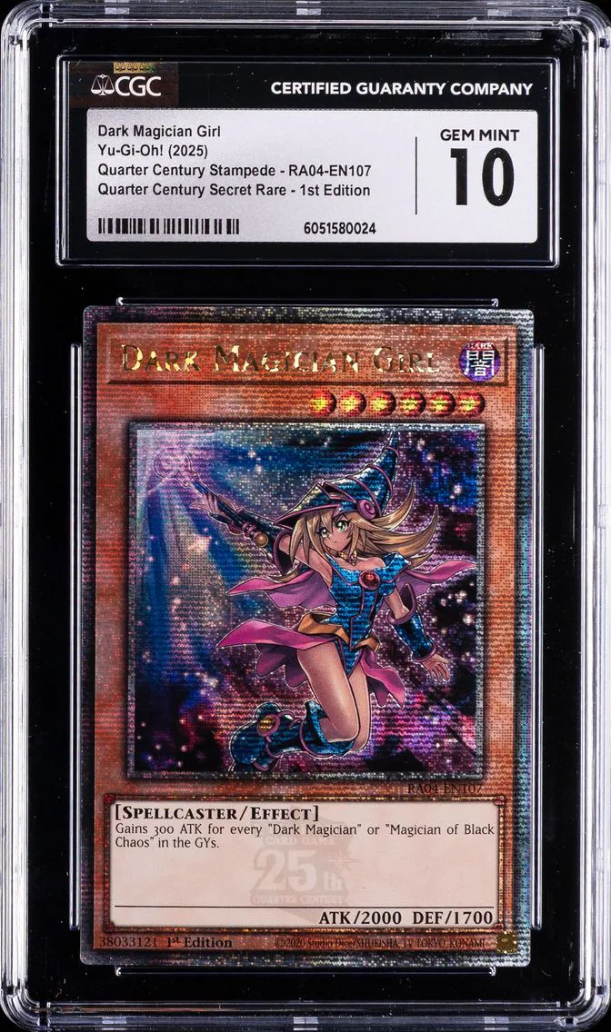 2025 #RA04-EN107 Dark Magician Girl CGC 10 Yu-Gi-Oh! Quarter Century Stampede | Quarter Century Secret Rare 1st Edition