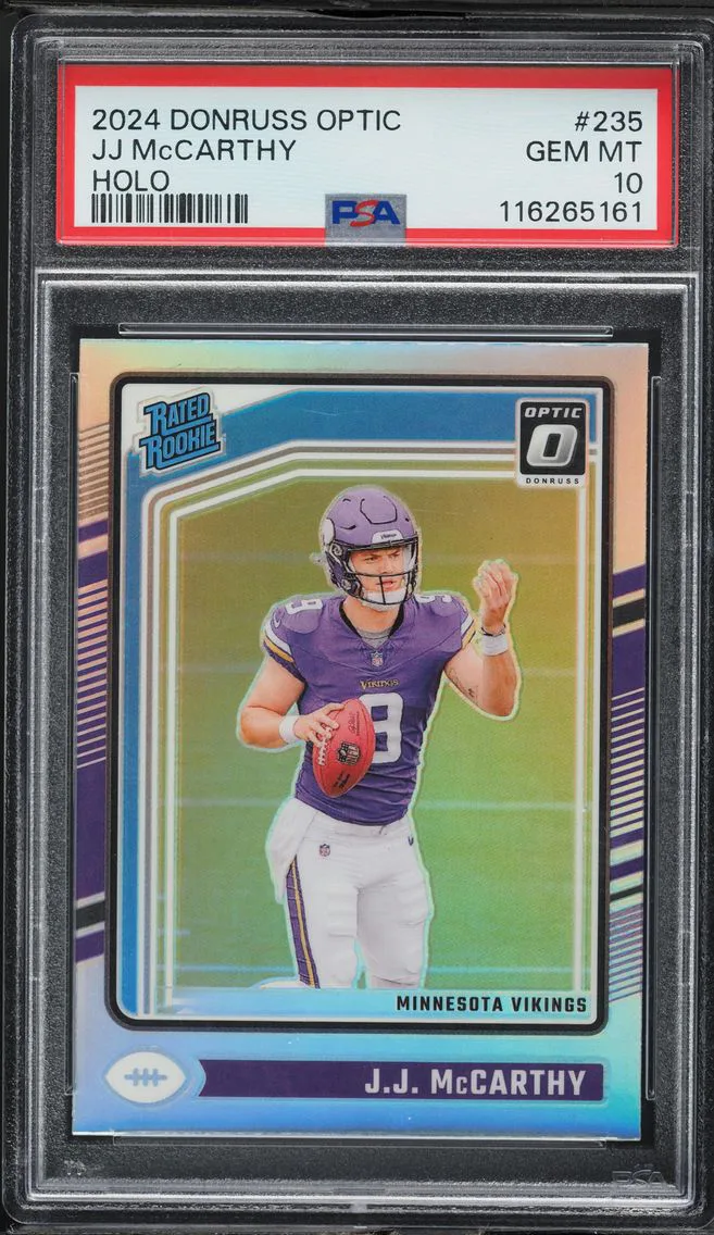 2024 #235 JJ McCarthy PSA 10 Panini Donruss Optic