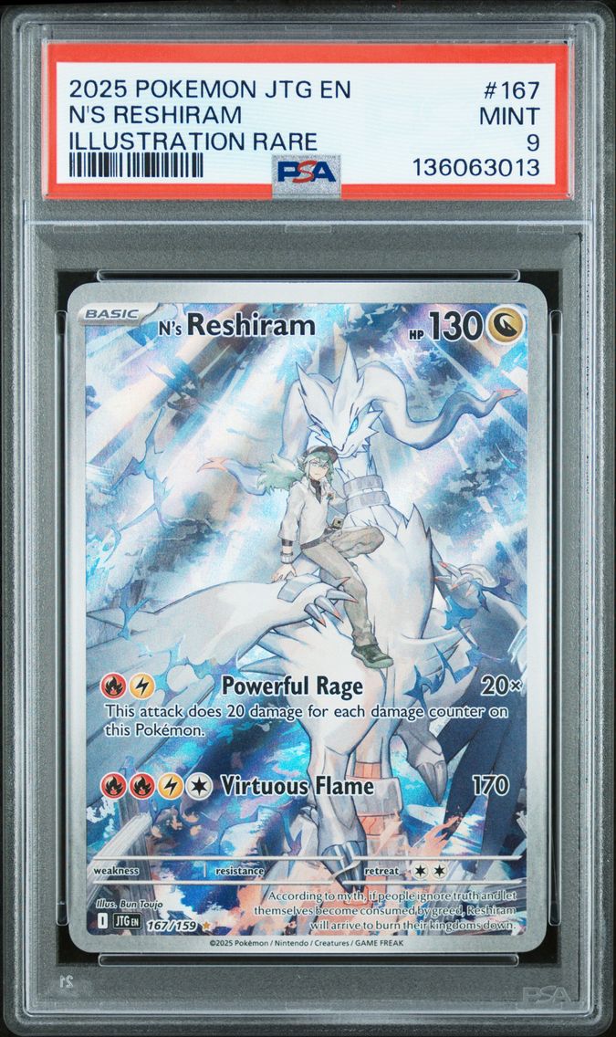 2025 #167 N's Reshiram PSA 9 Jtg EN-Journey Together