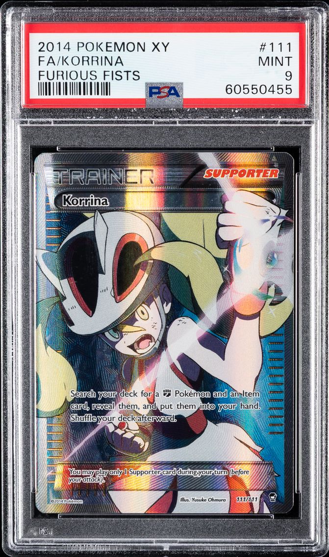 2014 #111 Full Art/Korrina PSA 9 XY Furious Fists Pokemon