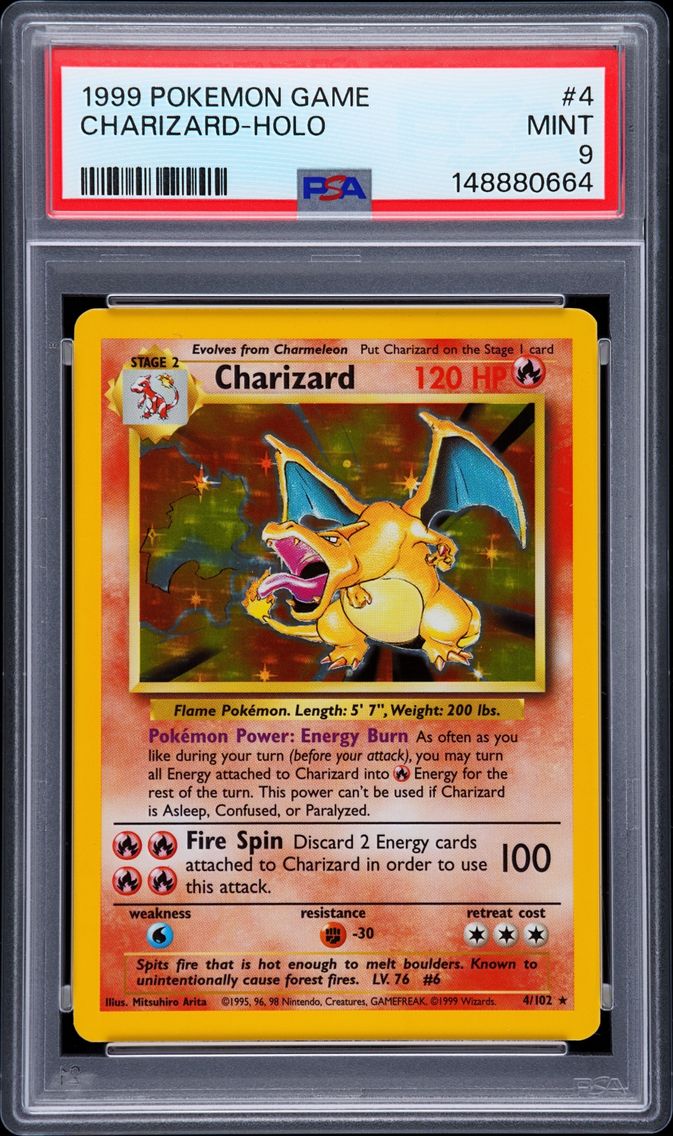 1999 #4 Charizard-Holo PSA 9 Gam