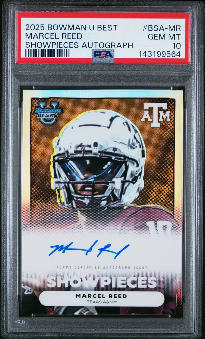 2025 #MR Marcel Reed PSA 10 Bowman Best University Bowman Showpieces Autographs