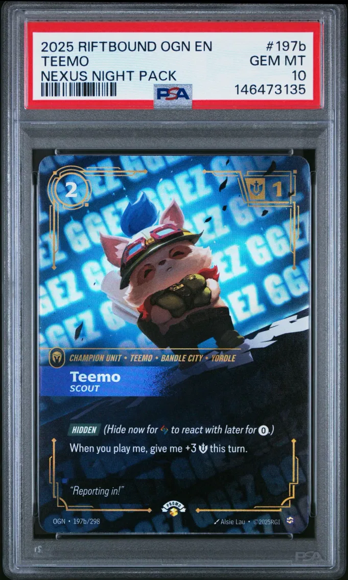 2025 #197b TEEMO PSA 10 Riftbound: League of Legends Ogn-Origins