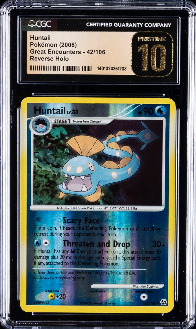 2008 #42 Huntail CGC 10 Perfect Pokemon | Great Encounters,  Reverse Holo