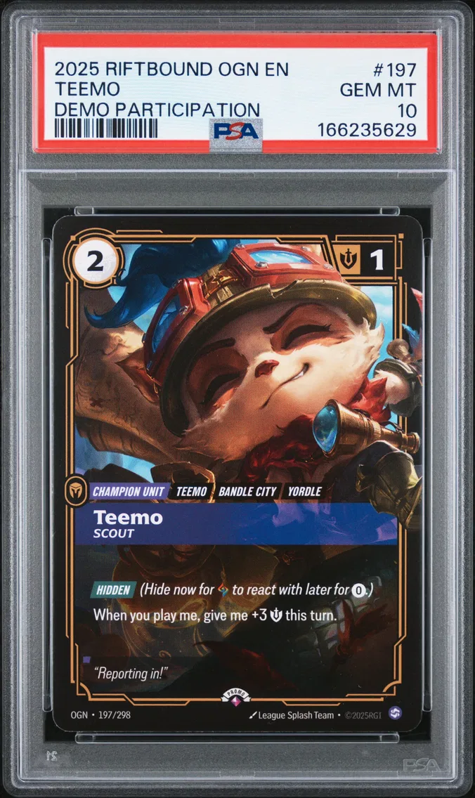 2025 #197 Teemo - Scout PSA 10 Riftbound: League of Legends Ogn-Origins