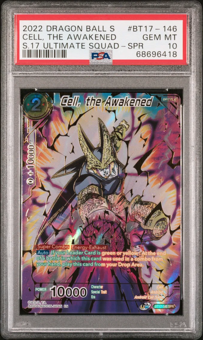 2022 #BT17-146 Cell, the Awakened PSA 10 Dragon Ball Super Card Game Series 17 Ultimate Squad