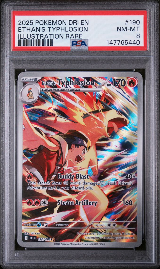 2025 #190 Ethan's Typhlosion PSA 8 Dri EN-Destined Rivals