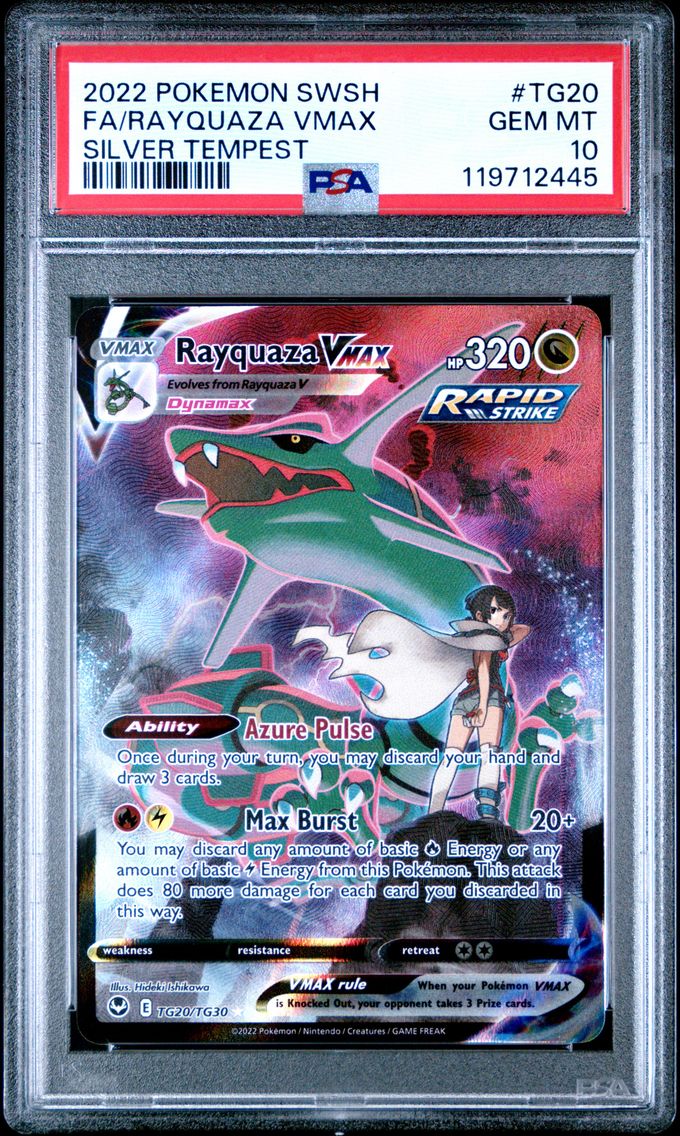 2022 #TG20 Full Art/Rayquaza Vmax PSA 10 Sword & Shield Silver Tempest