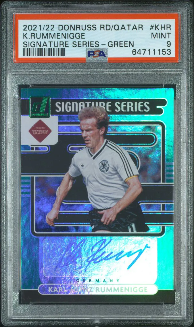 2021 #KHR Karl-Heinz Rummenigge PSA 9 Panini Donruss Road to Qatar Signature Series