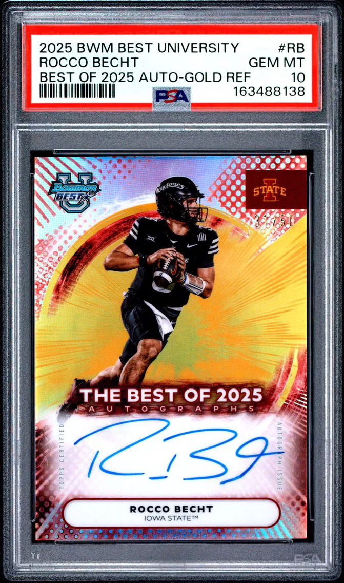2025 #RB Rocco Becht PSA 10 Bowman Best University Best of 2025 Autographs