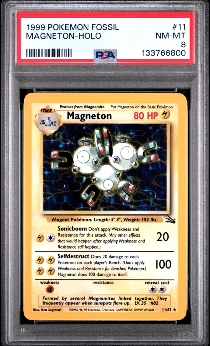 1999 #11 Magneton-Holo PSA 8 Fossil